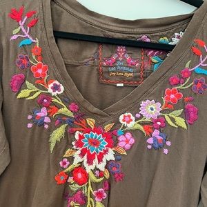 Johnny was woman’s for all longsleeve brown top Sz L